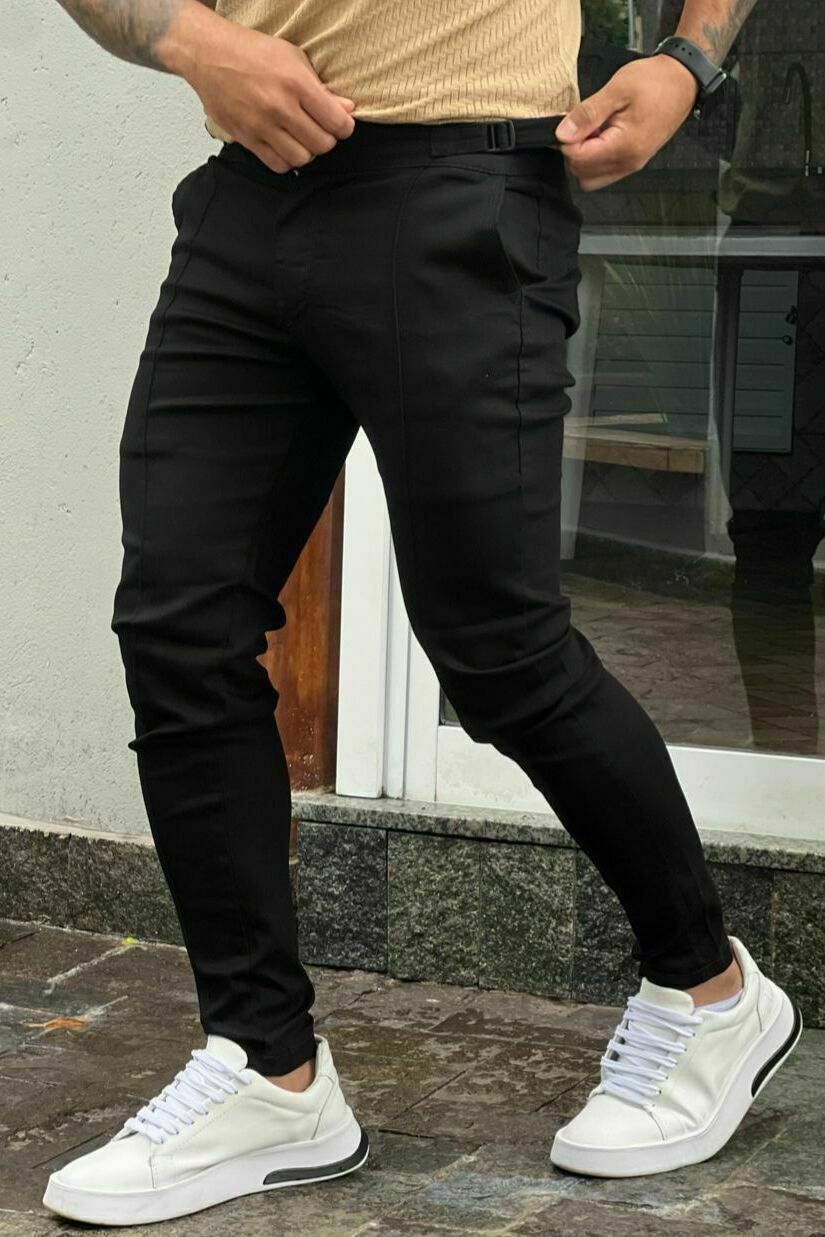 Calça Jay Jones Alfaiataria Italiana com regulador - Preta