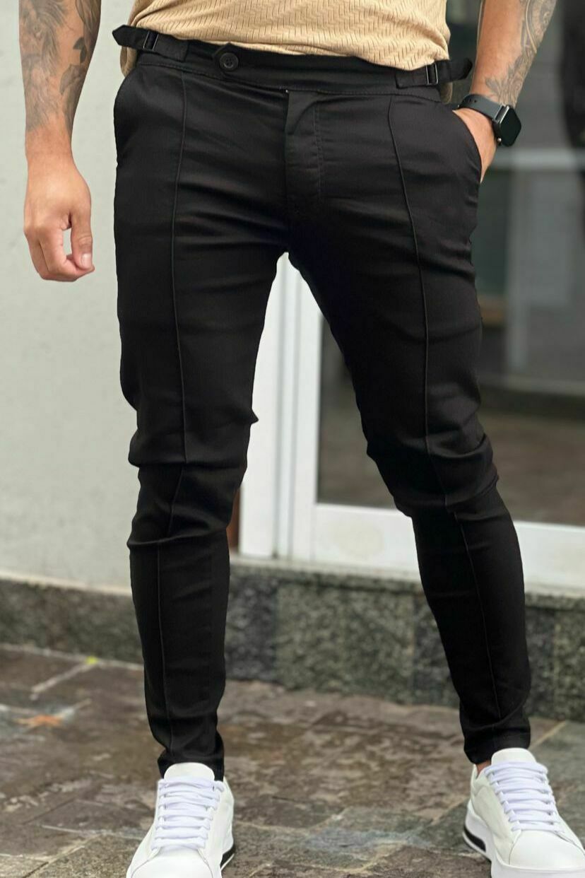 Calça Jay Jones Alfaiataria Italiana com regulador - Preta