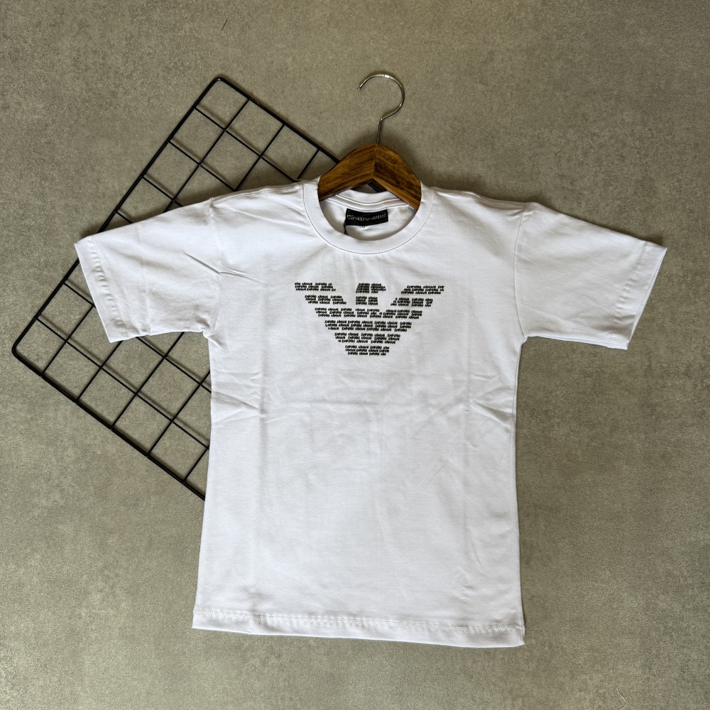 Camiseta Infantil Armani Exchange Manga Curta Colorida