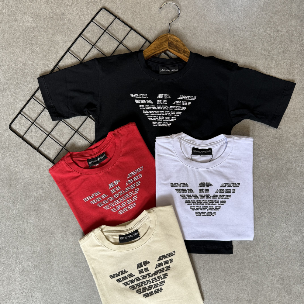 Camiseta Infantil Armani Exchange Manga Curta Colorida