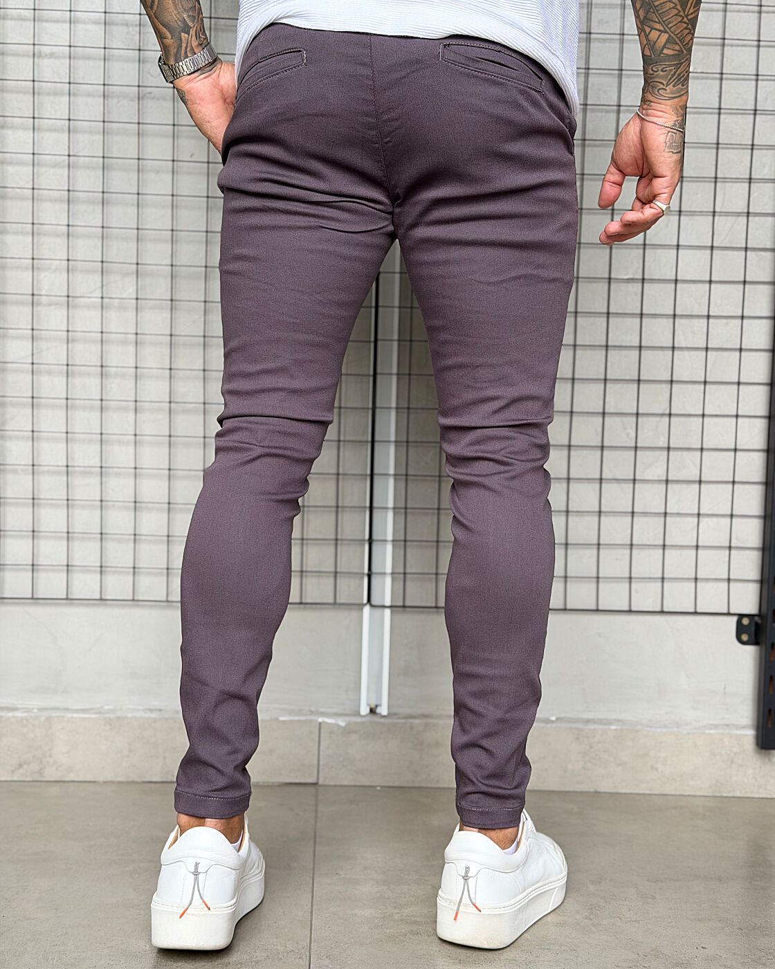 Calça Jay Jones Alfaiataria Italiana com regulador - Cinza