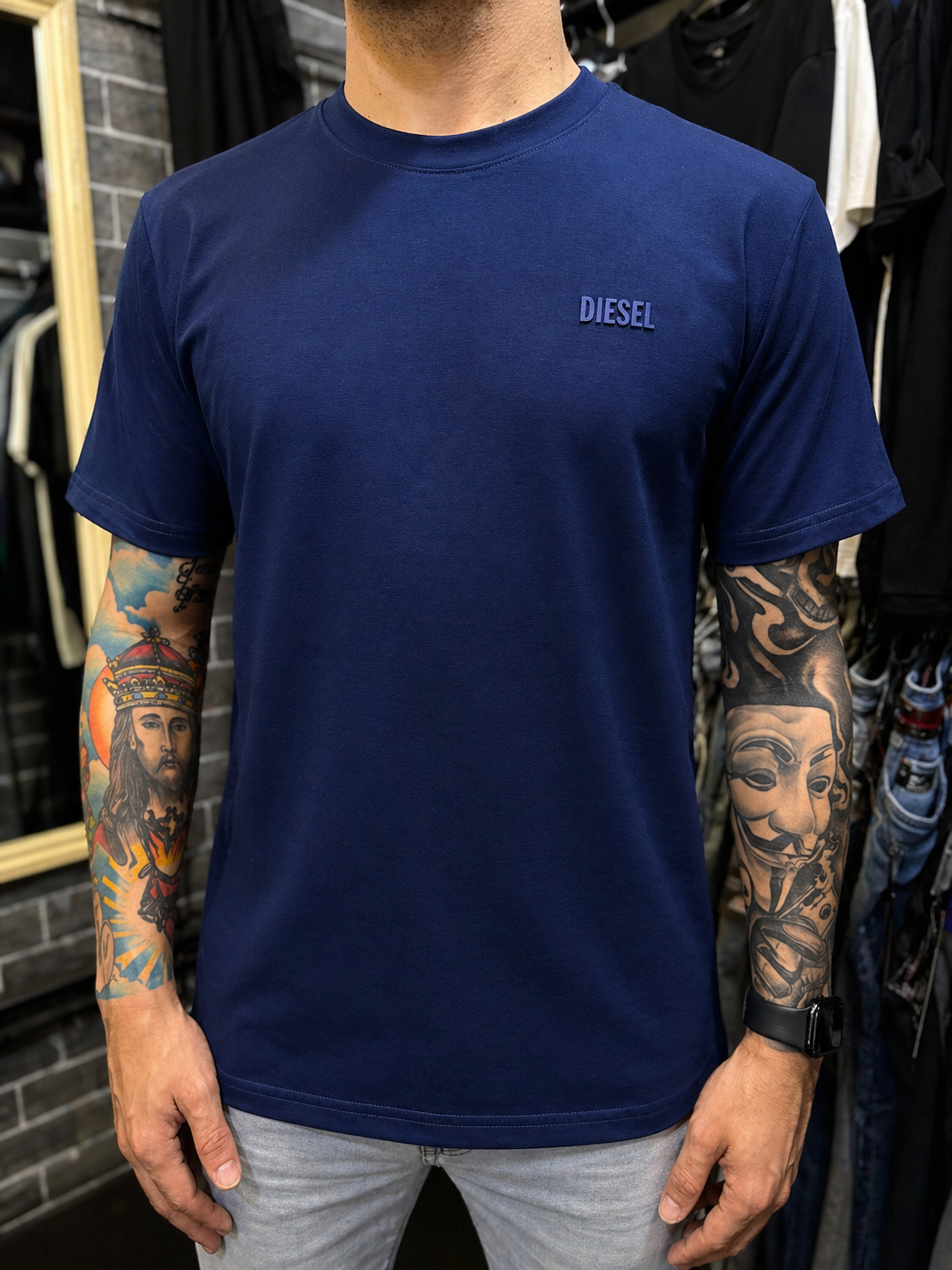 Camiseta Diesel Basica - Azul Marinho